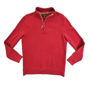 Tasso Elba Quater Zip Pullover Sweater Men's Medium Red Long Sleeve Old Money